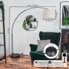 Bassagoda Bogenlampe 40 cm Schwarz, 1-flammig, Stoff-Lampenschirm