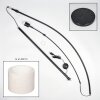 Bassagoda Bogenlampe 40 cm Schwarz, 1-flammig, Stoff-Lampenschirm