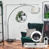Bassagoda Bogenlampe 35 cm Schwarz, 1-flammig, Stoff-Lampenschirm