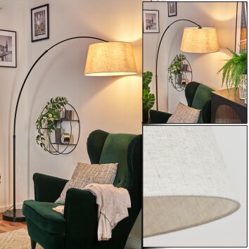 Bassagoda Bogenlampe 45 cm Schwarz, 1-flammig