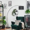 Soungou Bogenlampe 38 cm Chrom, Schwarz, 1-flammig, Stoffschirm