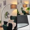 Bassagoda Bogenlampe 40 cm Chrom, Schwarz, 1-flammig, Stoffschirm