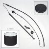 Bassagoda Bogenlampe 40 cm Chrom, Schwarz, 1-flammig, Stoffschirm