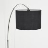 Bassagoda Bogenlampe 40 cm Chrom, Schwarz, 1-flammig, Stoffschirm