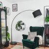 Bassagoda Bogenlampe 40 cm Chrom, Schwarz, 1-flammig, Stoffschirm