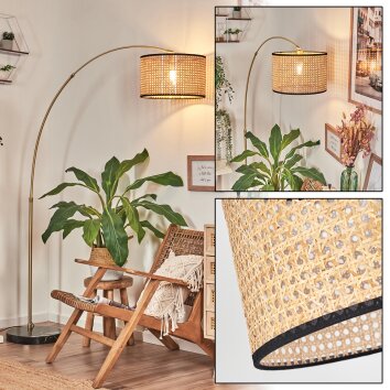 Ramila Bogenlampe 35 cm Messing, Schwarz, 1-flammig