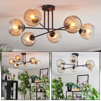 Ripoll Deckenleuchte Glas 15 cm Bernsteinfarben, Klar, 6-flammig