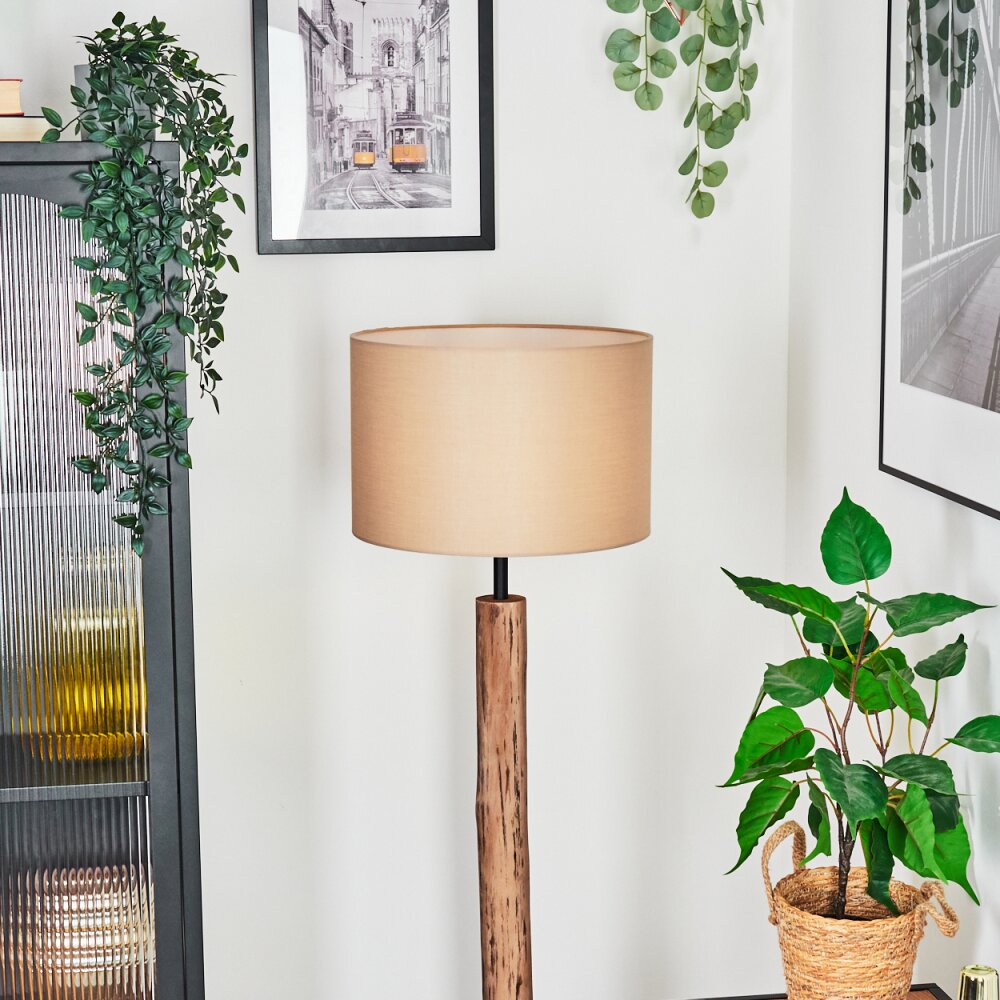 Soungou Stehleuchte 38 cm Naturfarben, Schwarz, 1-flammig