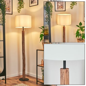 Bassagoda Stehleuchte 40 cm Naturfarben, Schwarz, 1-flammig
