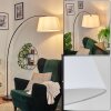 Bassagoda Bogenstehlampe 45 cm Chrom, Schwarz, 1-flammig, Stoff-Lampenschirm