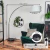 Bassagoda Bogenstehlampe 45 cm Chrom, Schwarz, 1-flammig, Stoff-Lampenschirm