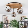Ripoll Deckenleuchte Glas 15 cm Naturfarben, Schwarz, 3-flammig