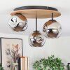 Ripoll Deckenleuchte Glas 15 cm Naturfarben, Schwarz, 3-flammig