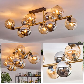 Koyoto Deckenleuchte Glas 15 cm Gold, Schwarz, 10-flammig