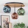 Ripoll Deckenleuchte Glas 15 cm Naturfarben, Schwarz, 3-flammig