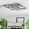 Hadel Deckenleuchte LED Holzoptik, Schwarz, 1-flammig