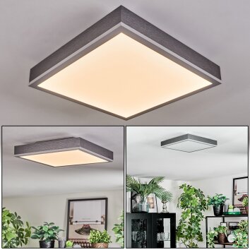 Salmi Deckenpanel LED Grau, Silber, 1-flammig