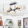 Koyoto Deckenleuchte Glas 15 cm Bernsteinfarben, Klar, 6-flammig