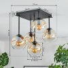 Ripoll Deckenleuchte Glas 15 cm Bernsteinfarben, Klar, 5-flammig