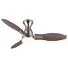 Globo Gale Deckenventilator LED Holzoptik, Naturfarben, Nickel-Matt, 1-flammig, Fernbedienung