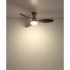 Globo Gale Deckenventilator LED Holzoptik, Naturfarben, Nickel-Matt, 1-flammig, Fernbedienung