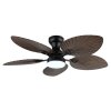 Globo Elise Deckenventilator LED Naturfarben, Schwarz, 1-flammig, Fernbedienung
