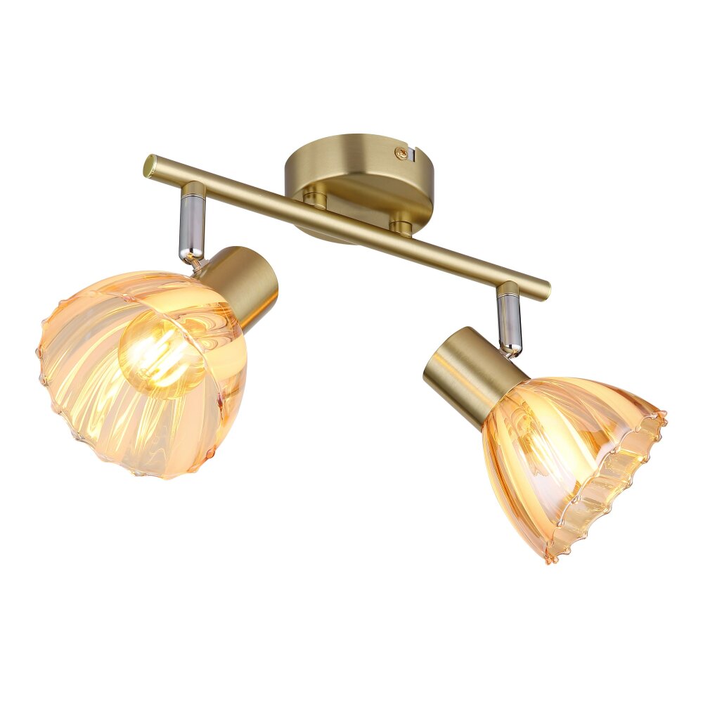 Globo Zachery Deckenleuchte Messing, 2-flammig main product photo