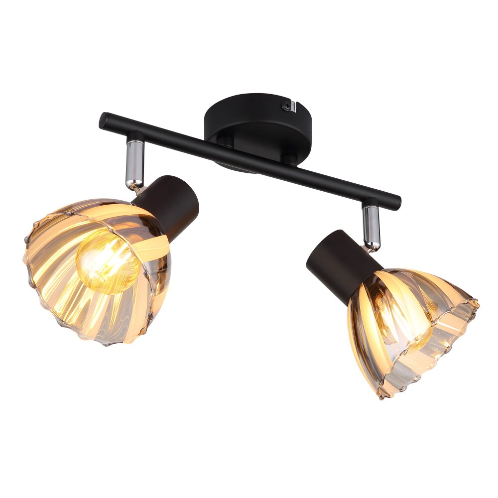 Globo Zachery Deckenleuchte Schwarz, 2-flammig main product photo