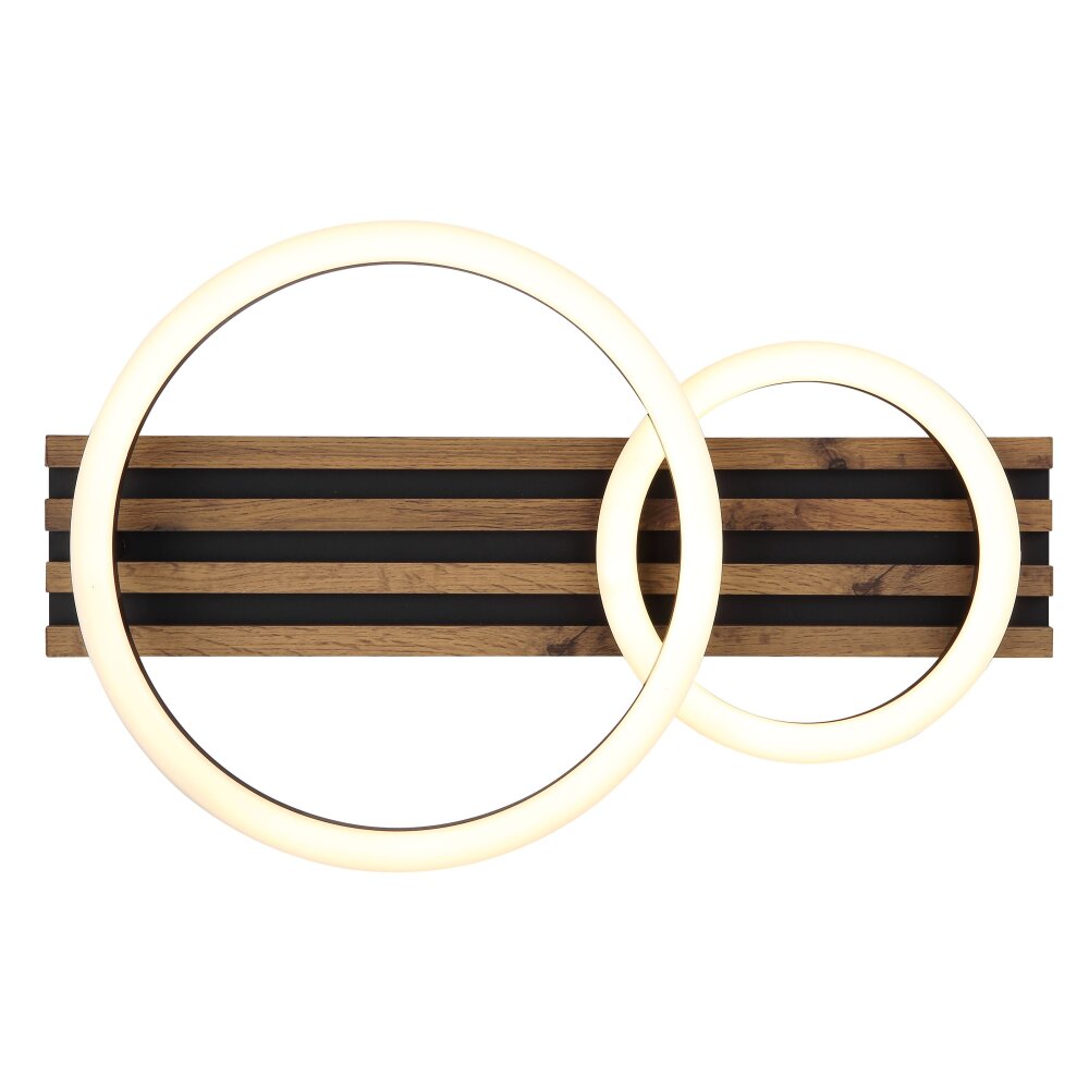 Globo Tisha Deckenleuchte LED Naturfarben, Schwarz, 1-flammig