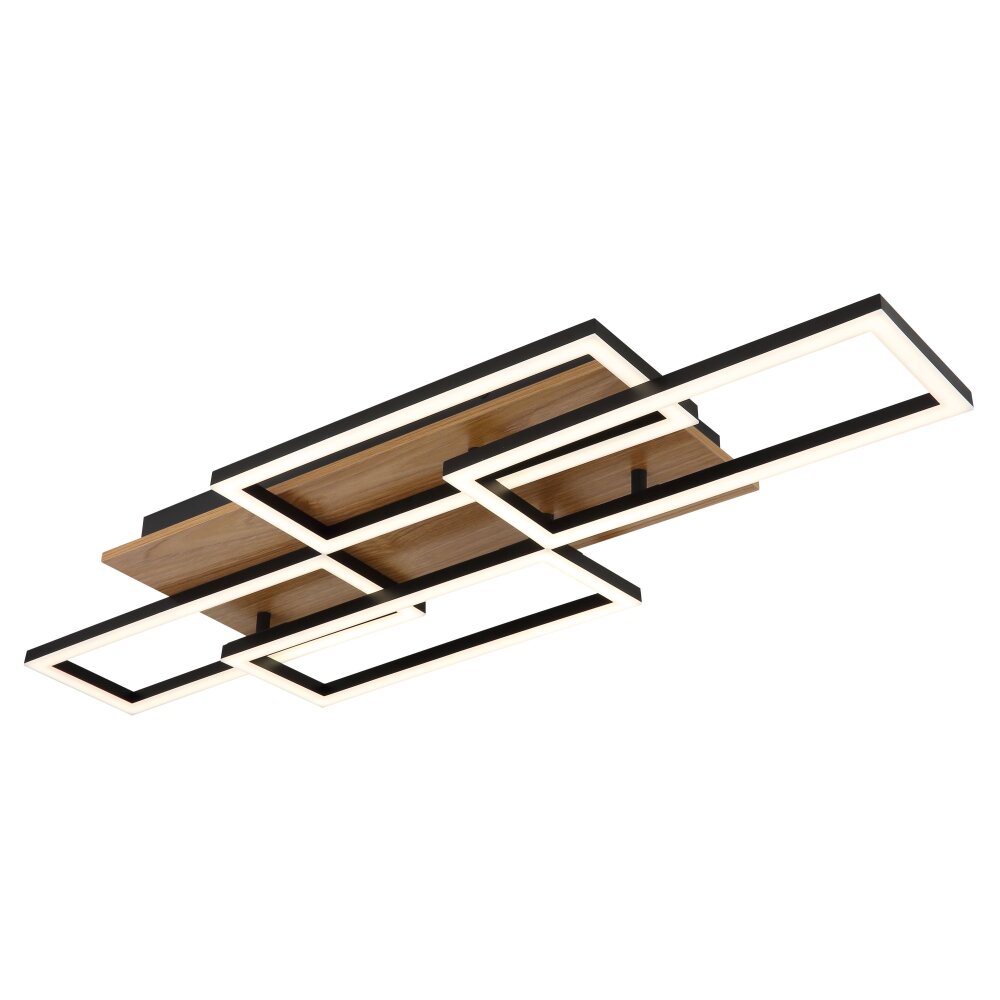 Globo Jeffry Deckenleuchte LED Naturfarben, Schwarz, 1-flammig, Fernbedienung main product photo