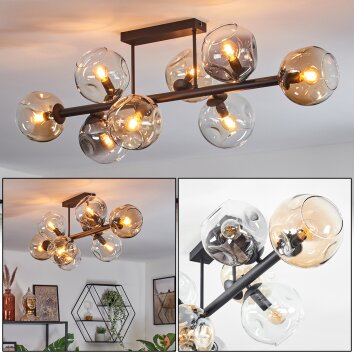 Ripoll Deckenleuchte Glas 15 cm Bernsteinfarben, Klar, Rauchfarben, 8-flammig