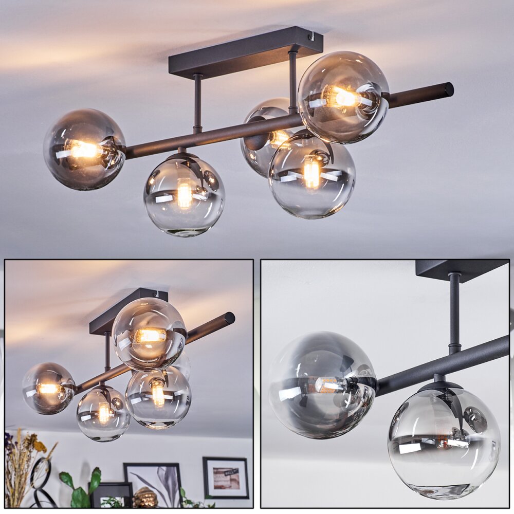 Chehalis Deckenleuchte Glas 12 cm Klar, Rauchfarben, 5-flammig main product photo