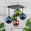 Gastor Deckenleuchte Glas 15 cm Blau, Grün, Kupferfarben, 5-flammig