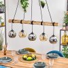 Koyoto Pendelleuchte Glas 15 cm Naturfarben, Schwarz, 5-flammig