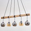 Koyoto Pendelleuchte Glas 15 cm Naturfarben, Schwarz, 5-flammig