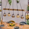 Koyoto Pendelleuchte Glas 15 cm Naturfarben, Schwarz, 5-flammig