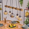 Koyoto Pendelleuchte Glas 15 cm Naturfarben, Schwarz, 5-flammig
