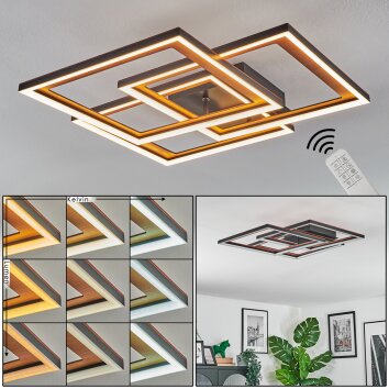 Binor Deckenleuchte LED Naturfarben, Schwarz, 1-flammig