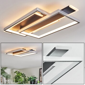 Olian Deckenleuchte LED Schwarz, Silber, 1-flammig