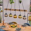 Koyoto Pendelleuchte Glas 15 cm Naturfarben, Schwarz, 5-flammig