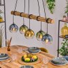 Koyoto Pendelleuchte Glas 15 cm Naturfarben, Schwarz, 5-flammig
