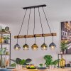 Koyoto Pendelleuchte Glas 15 cm Naturfarben, Schwarz, 5-flammig