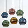 Koyoto Hängeleuchte Glas 25 cm Blau, Gold, Grün, Kupferfarben, 6-flammig