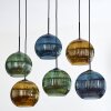 Koyoto Hängeleuchte Glas 25 cm Blau, Gold, Grün, 6-flammig