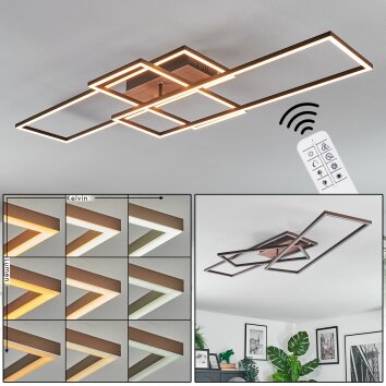 Brina Deckenleuchte LED Braun, 1-flammig, Fernbedienung