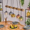 Koyoto Pendelleuchte Glas 15 cm Naturfarben, Schwarz, 5-flammig