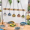 Koyoto Pendelleuchte Glas 15 cm Naturfarben, Schwarz, 5-flammig