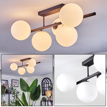 Chehalis Deckenleuchte Glas 15 cm Weiß, 5-flammig