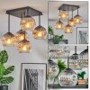 Ripoll Deckenleuchte Glas 15 cm Chrom, Klar, Rauchfarben, 5-flammig