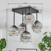 Ripoll Deckenleuchte Glas 15 cm Chrom, Klar, Rauchfarben, 5-flammig